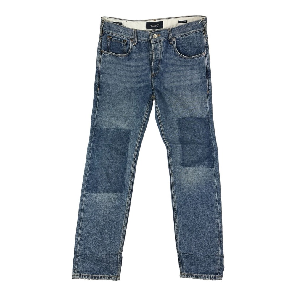 Scotch & Soda The Norm Patchwork Organic Cotton Blue Jeans Mens 31x30